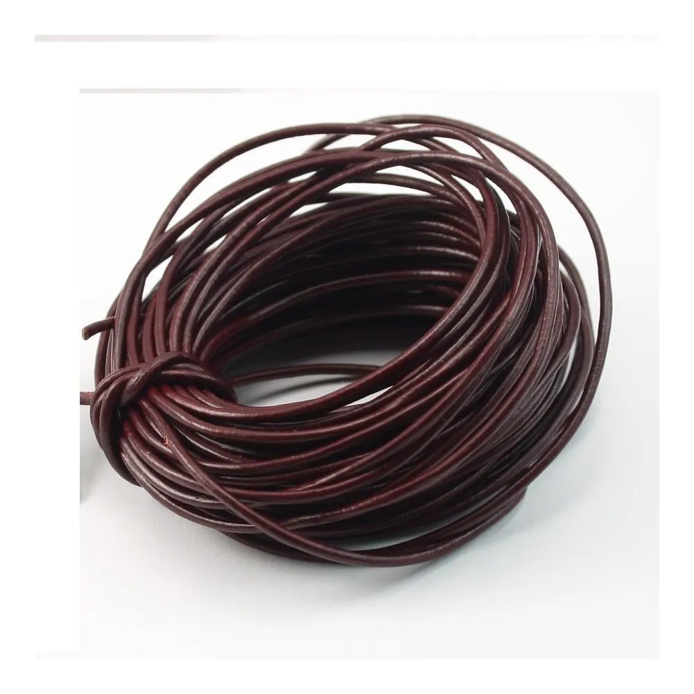 Fil en cuir bordeau  1.0mm x 1m 
