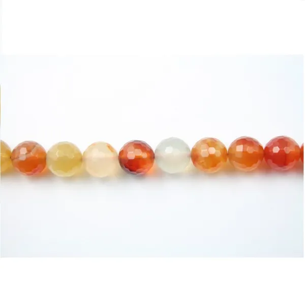 Carneliano, redondo facetado, 14mm x 40cm