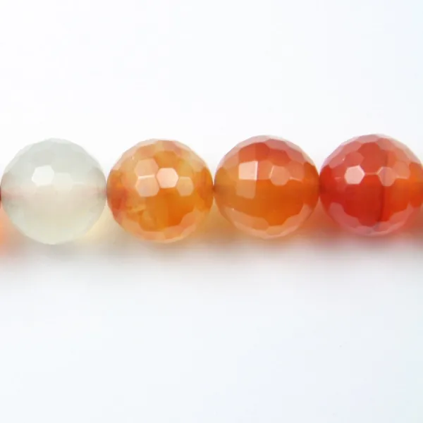 Cornaline Ronde Facette 16mm x 40cm