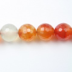 Cornelian Faceted Round 14mm x 40cm
