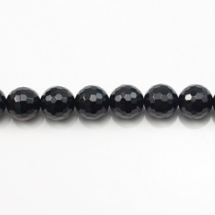 Black Agate Faceted Round 12mm