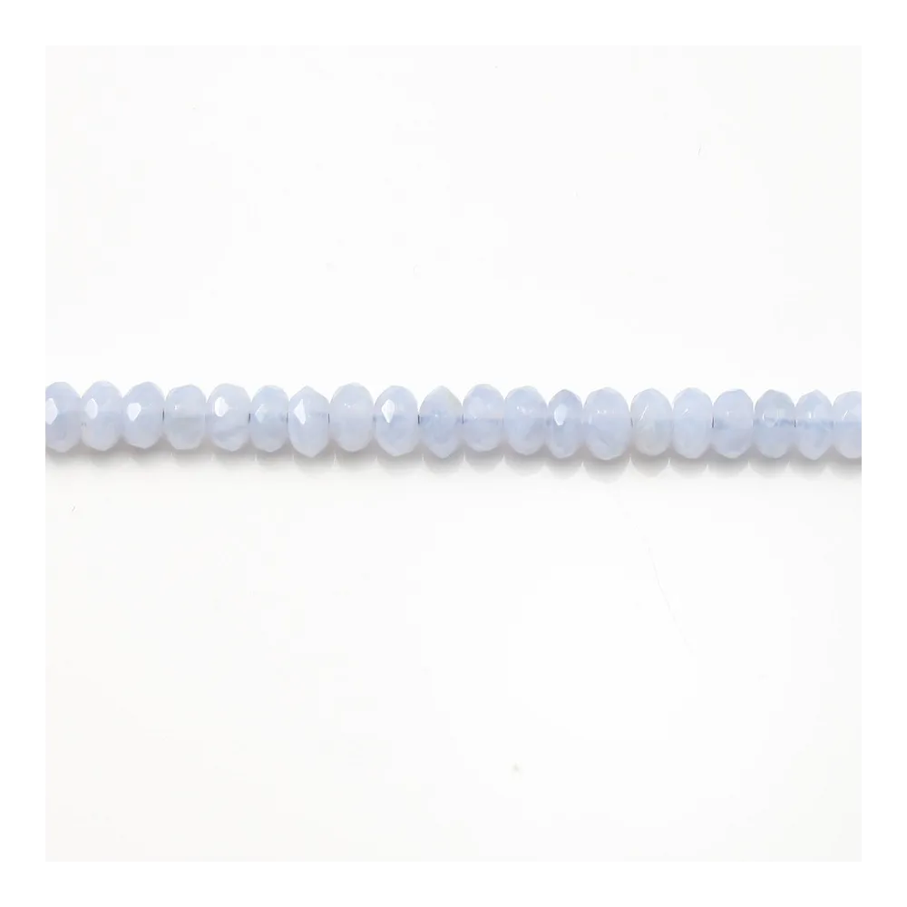 Calcédoine Rondelle Facette 4x6mm x 40cm