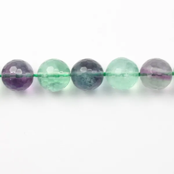 Facetada Redonda de Fluorite 14mm x 40cm