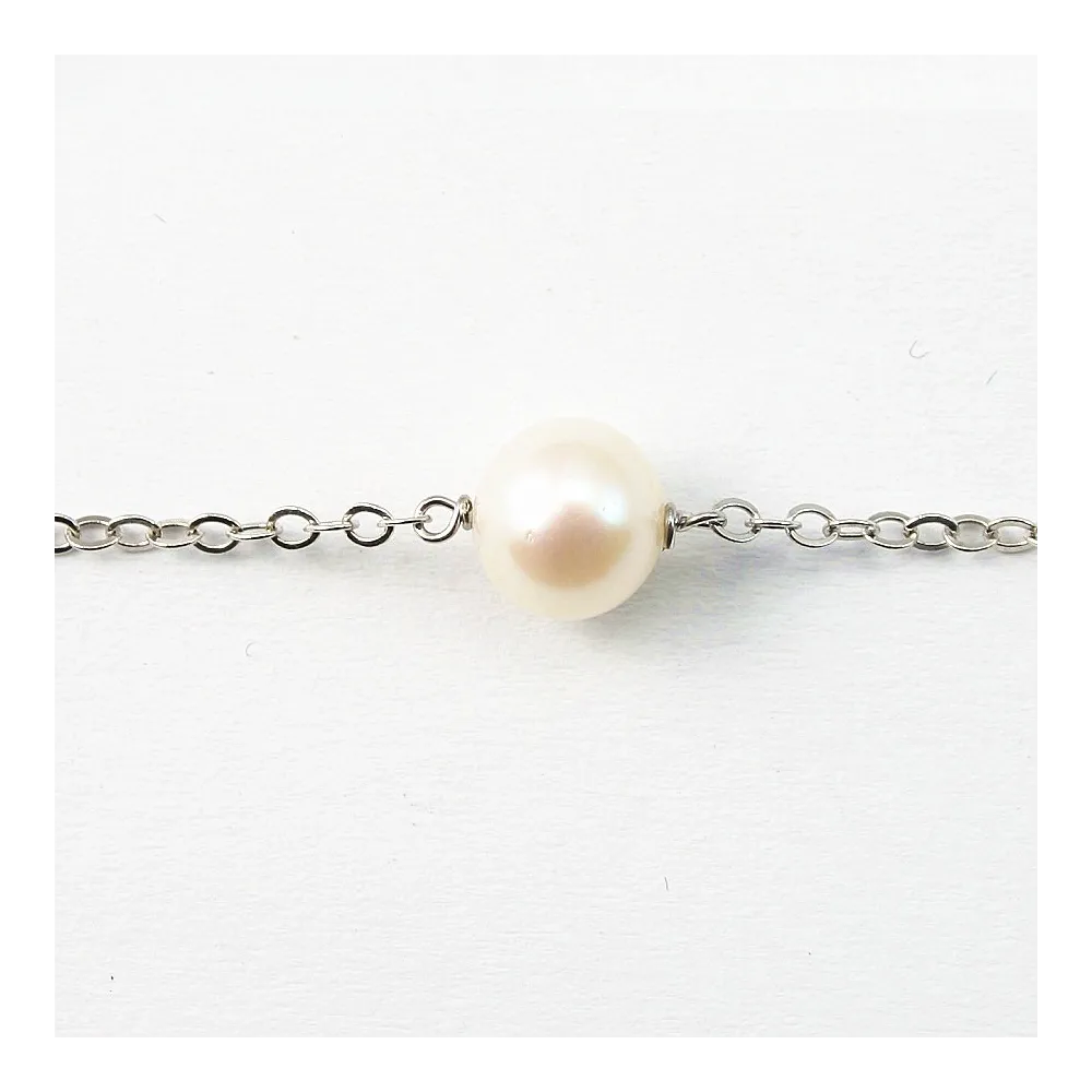 Bracelet chaîne argent 925 perle d'eau douce 