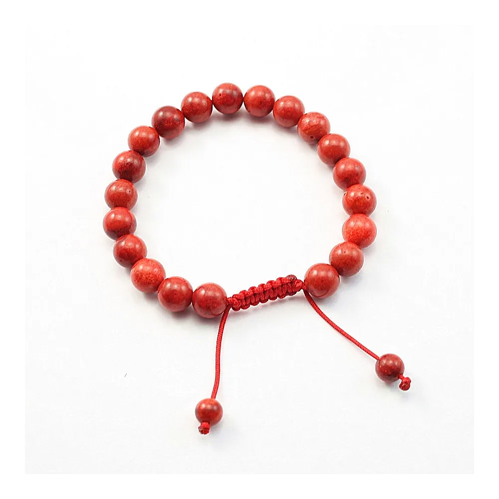 Bracelet corail epouge boule rond 8mm 