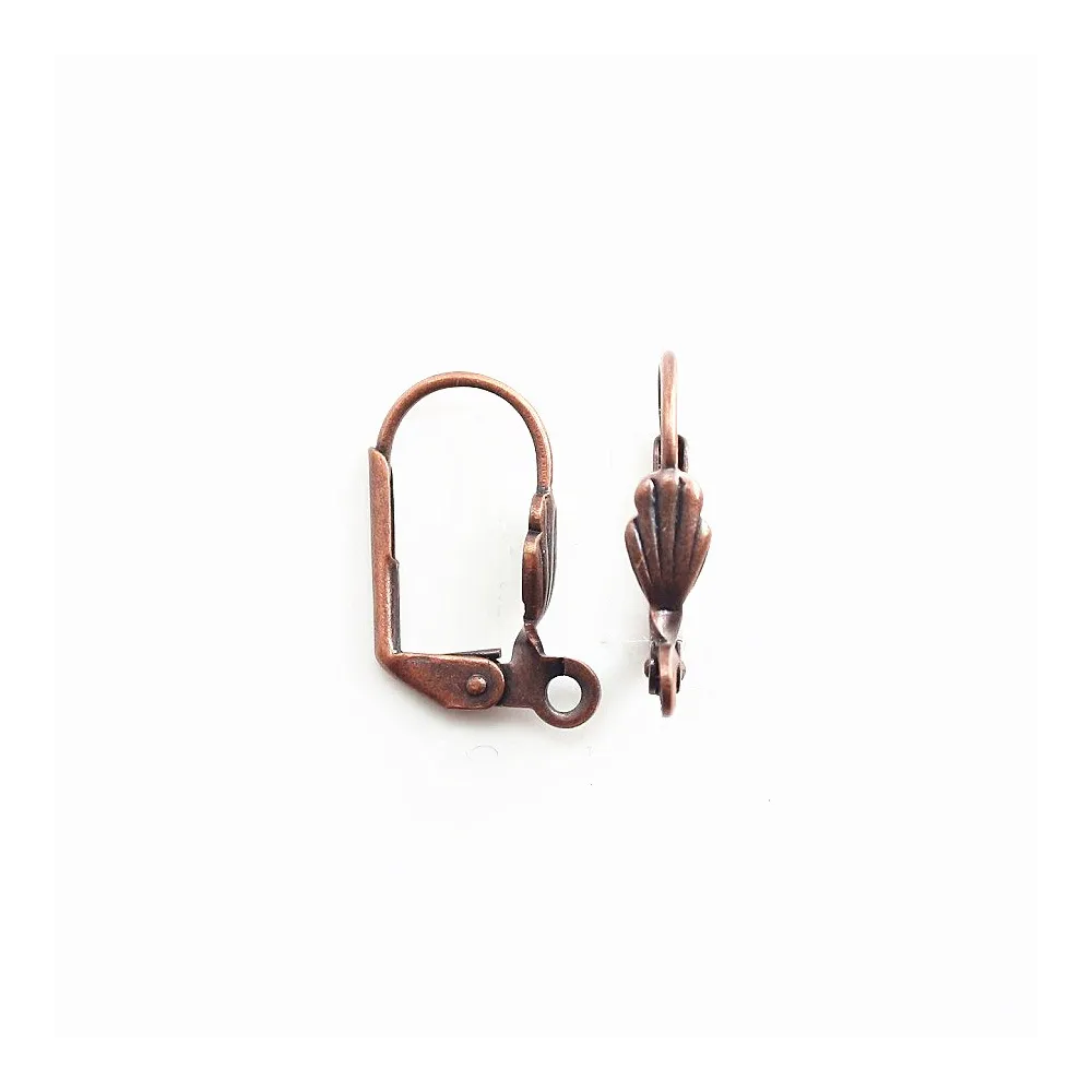 Dormeuse en coquillage cuivre 16mm x 4pcs