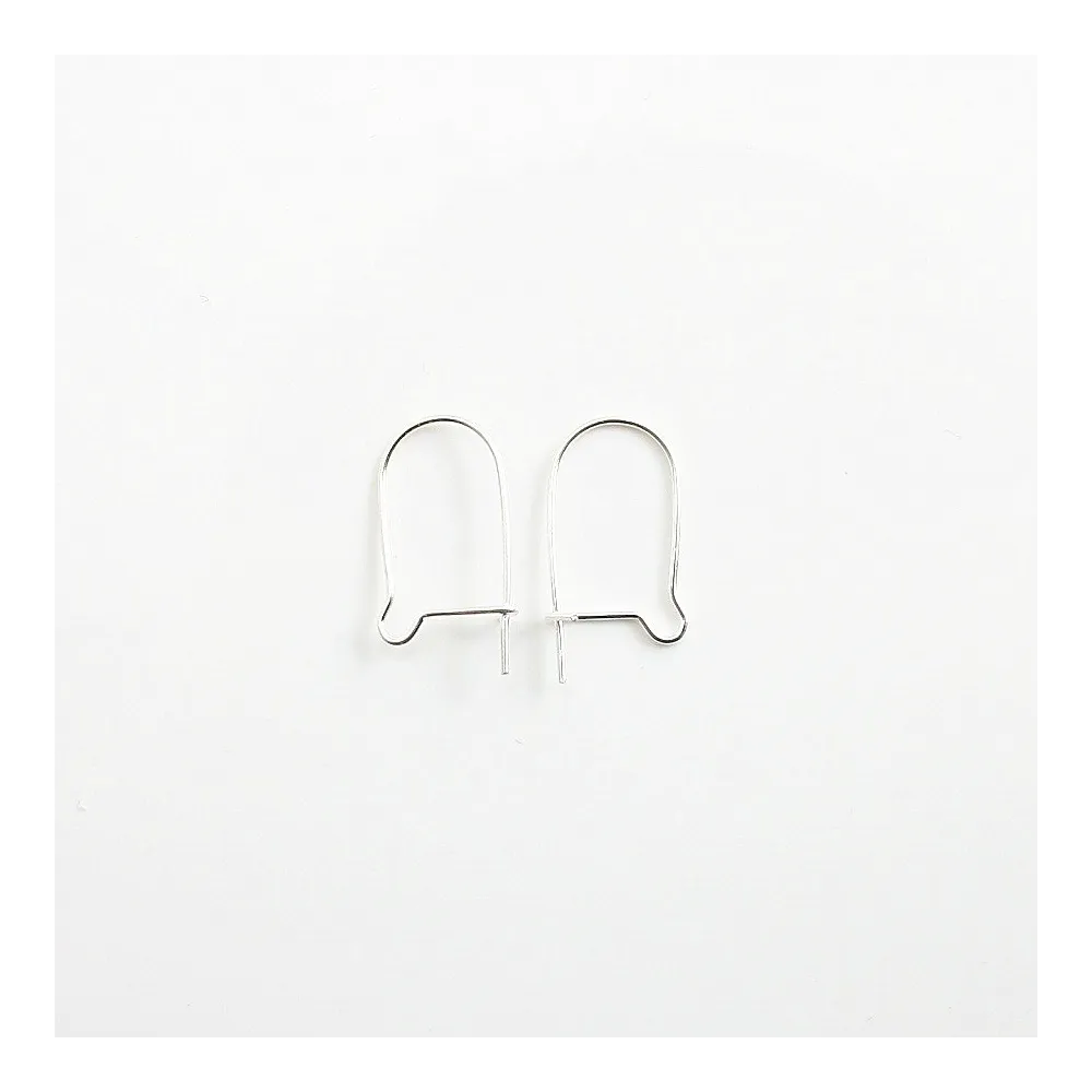 Dormeuse Earwires silver tone  x 18mm x 8.5mm x 8pcs