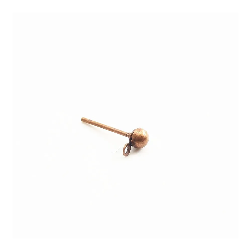 Clous d´oreilles demi-boule cuivré 3mm x 10pcs