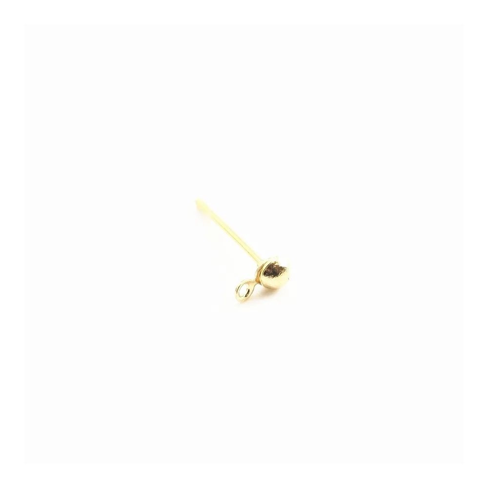 Half ball earstuds gold tone x 3mm x 10pcs