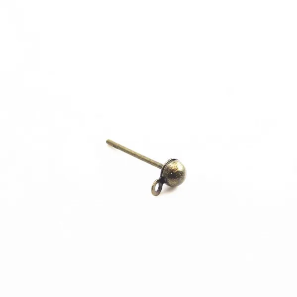 Half ball earstuds bronze tone x 3mm x 10pcs
