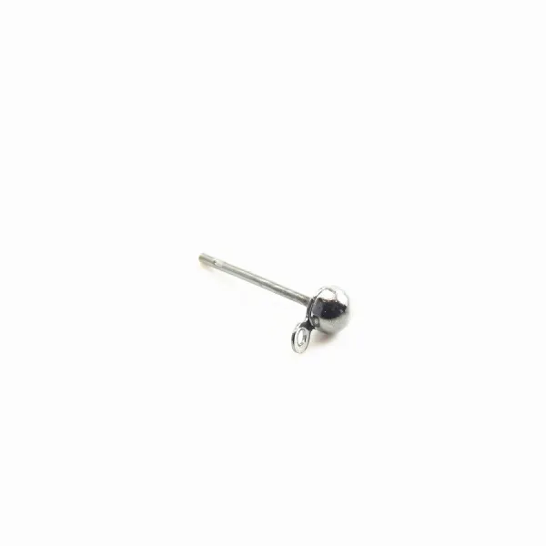 Clous d´oreilles demi-boule noir 3mm x 10pcs