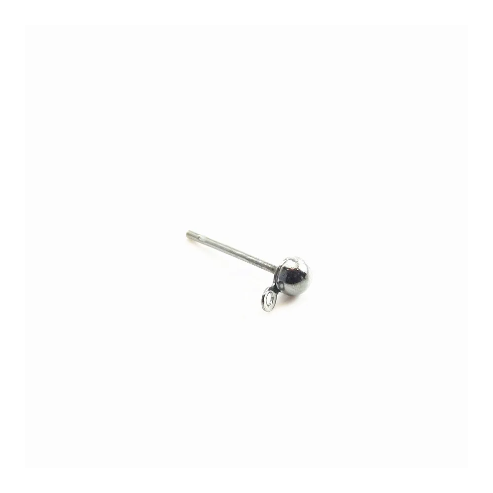 Clous d´oreilles demi-boule noir 3mm x 10pcs