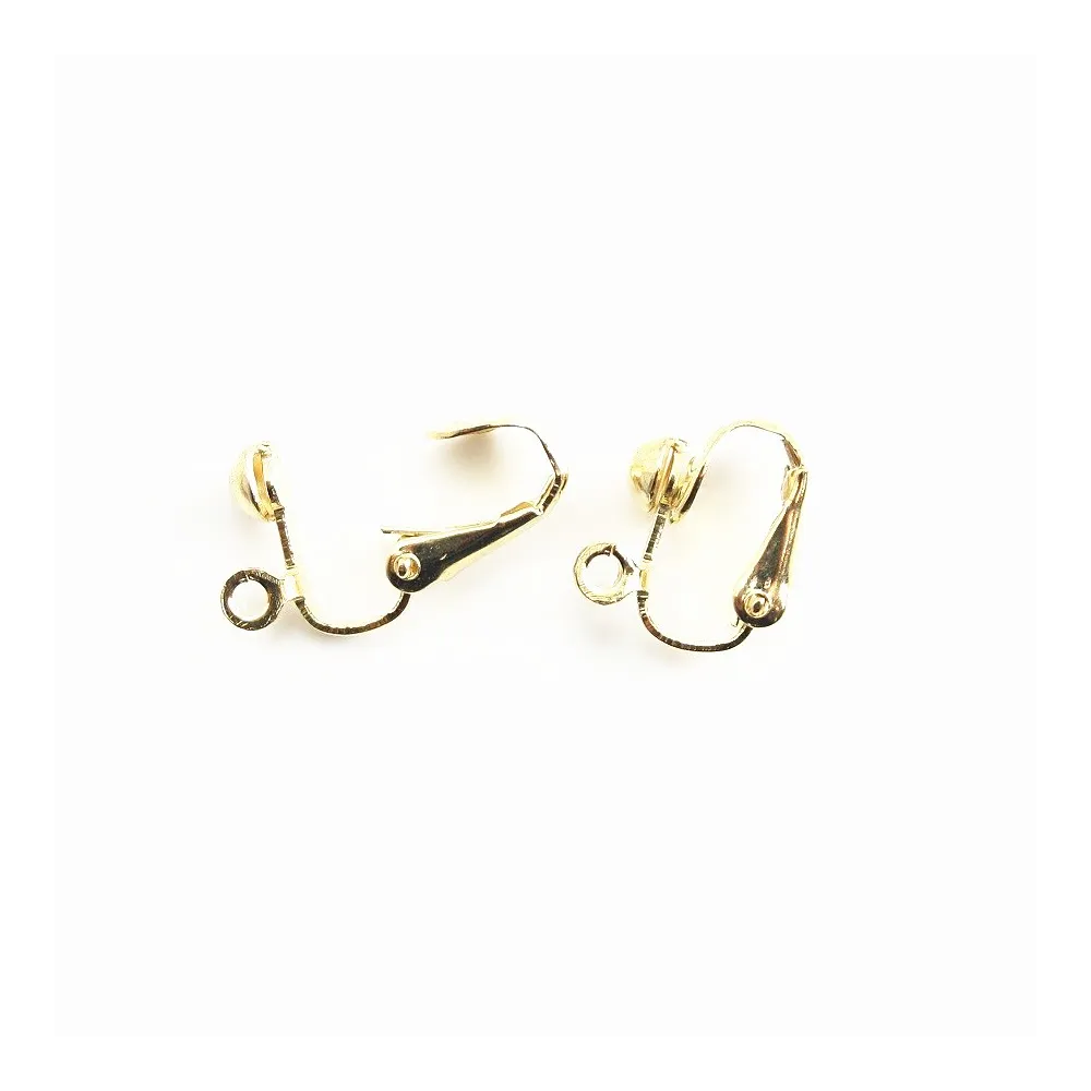 Clip boule avec anneau dorée 13mm x 4pcs