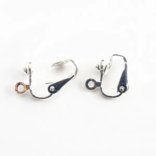 Clip boule avec anneau argenté 13mm x 4pcs