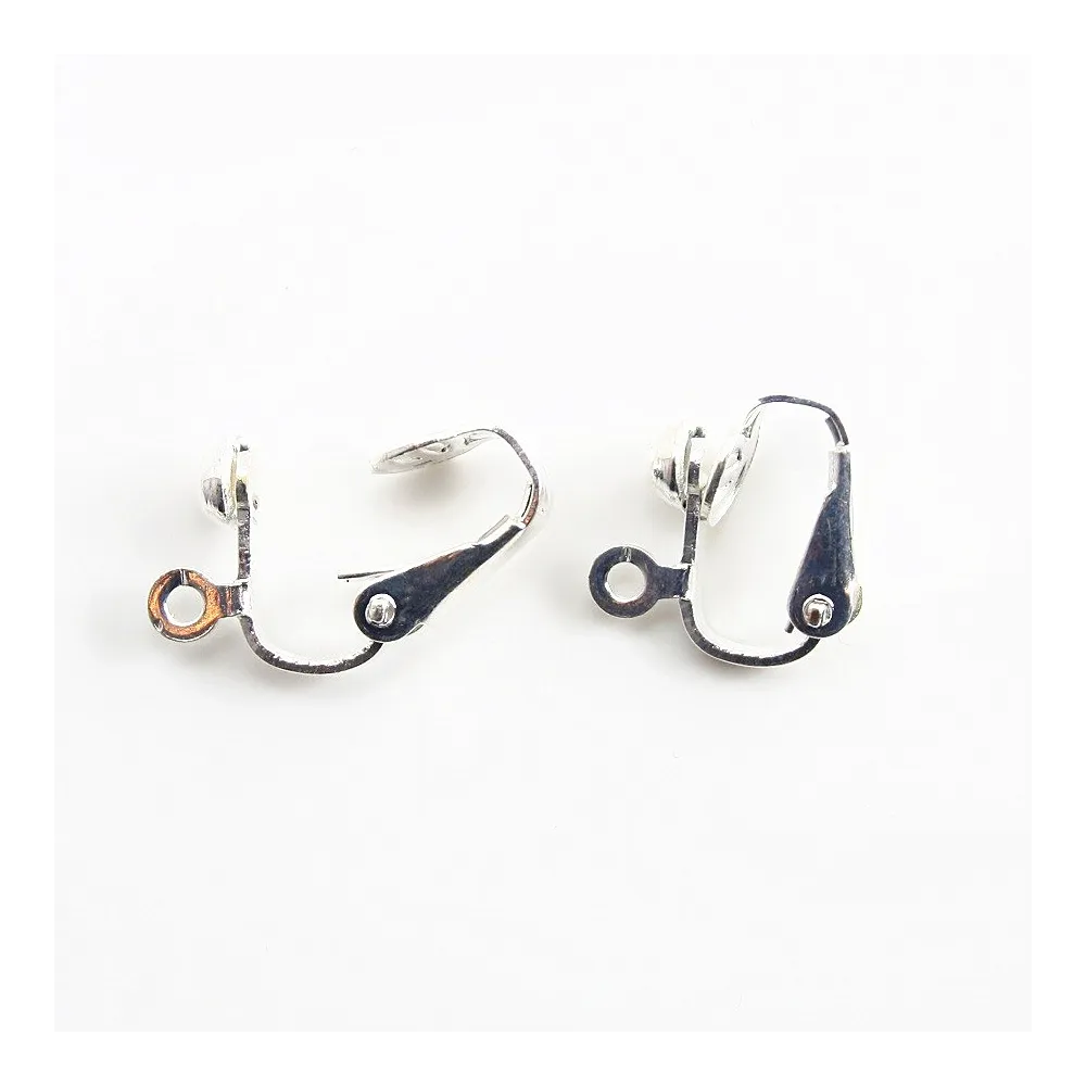 Clip boule avec anneau argenté 13mm x 4pcs
