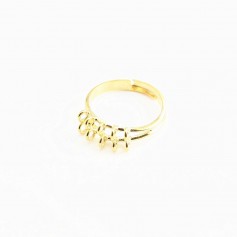 Ring with 10 loops Gold tone x 1pc
