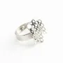 Bague réglable 14 anneaux argenté x 1pc