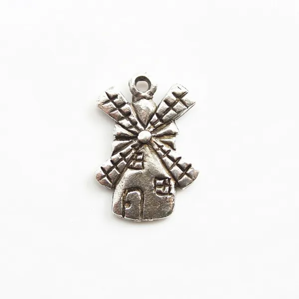 Windmill charm old silver tone 18mm x 2pcs