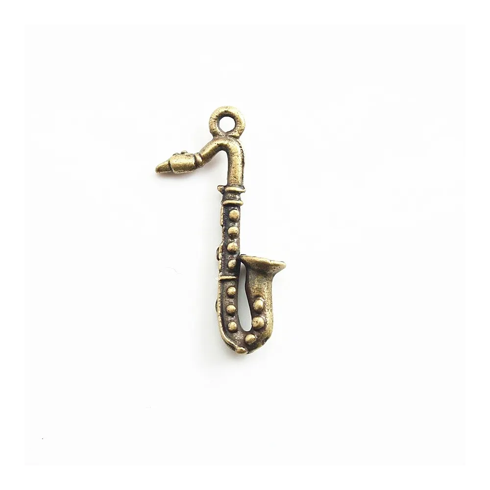 Breloque saxophone bronze 25mm x 2pc