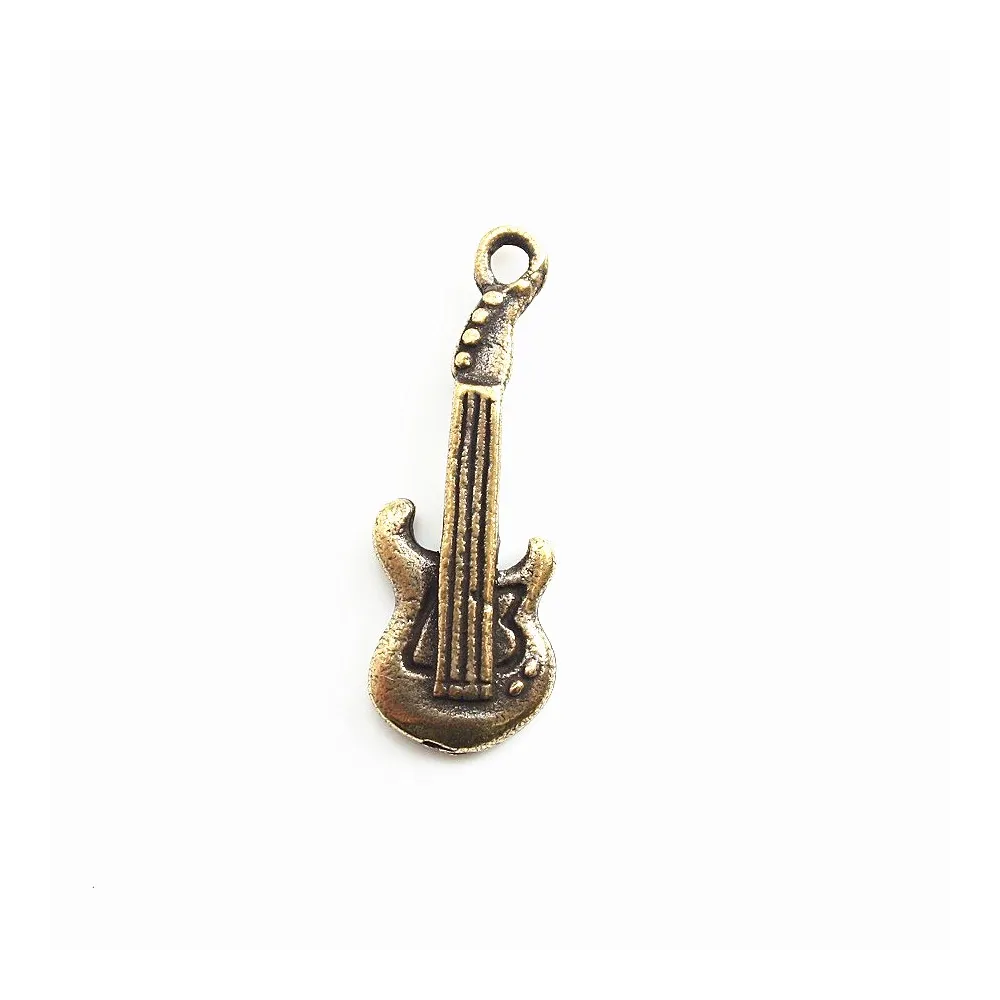 Breloque guitare bronze 25mm x 2pcs