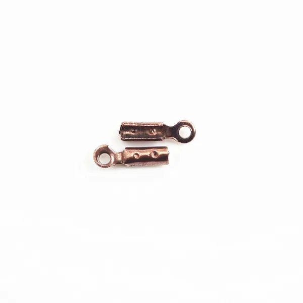 Terminators for 2-3mm cords Old copper tone x 4pcs