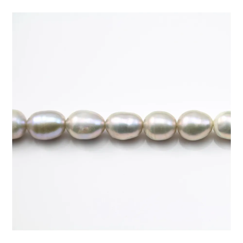 Perle de culture d'eau douce grise, olive, 5.5-6.5mm x 38cm