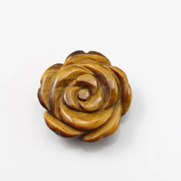 Tiger eye flower semi-drilled 15mm x 1pc