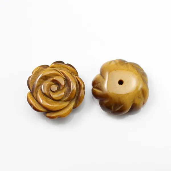 Cabochon oeil de tigre fleur  15mm x 1pc