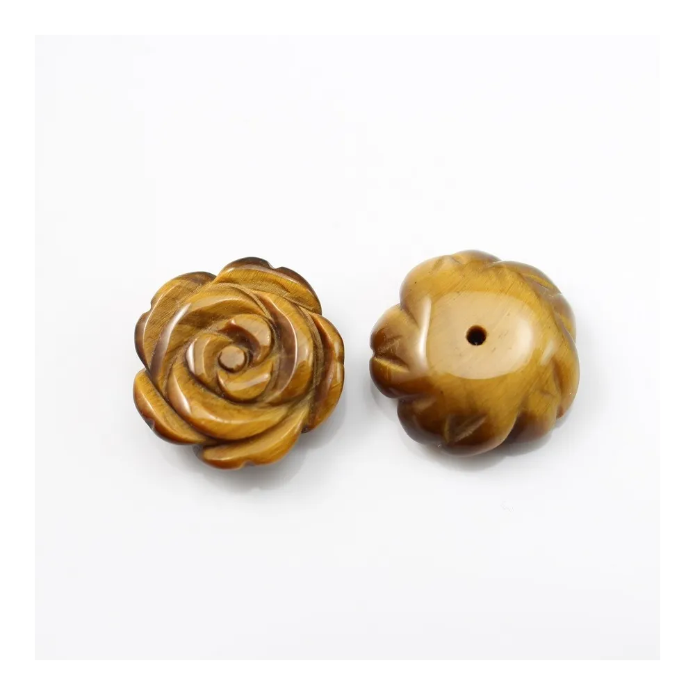 Cabochon oeil de tigre fleur  15mm x 1pc