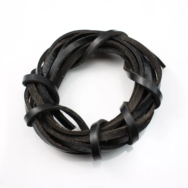 Lacet cuir noir 5.0mm x 50cm