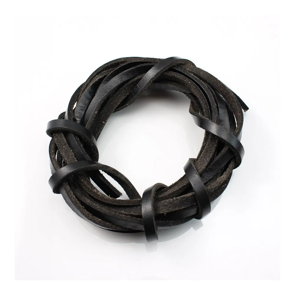 Lacet cuir noir 5.0mm x 50cm