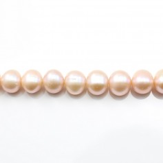 Saumon  ovale  freshwater pearl 9x10mm x 40cm
