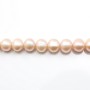 Saumon  ovale  freshwater pearl 9x10mm x 40cm