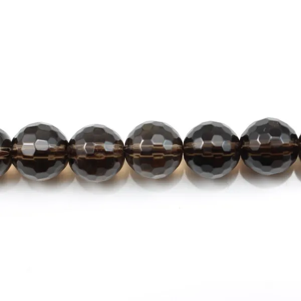 Rauchquarz Runde Facette 4mm x 40cm