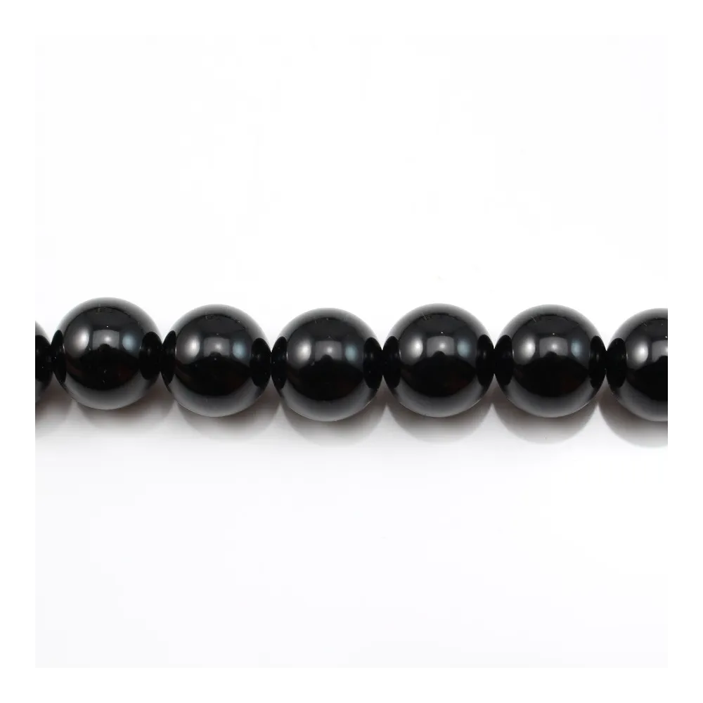 Onyx noir, ronde, 12mm x 40cm