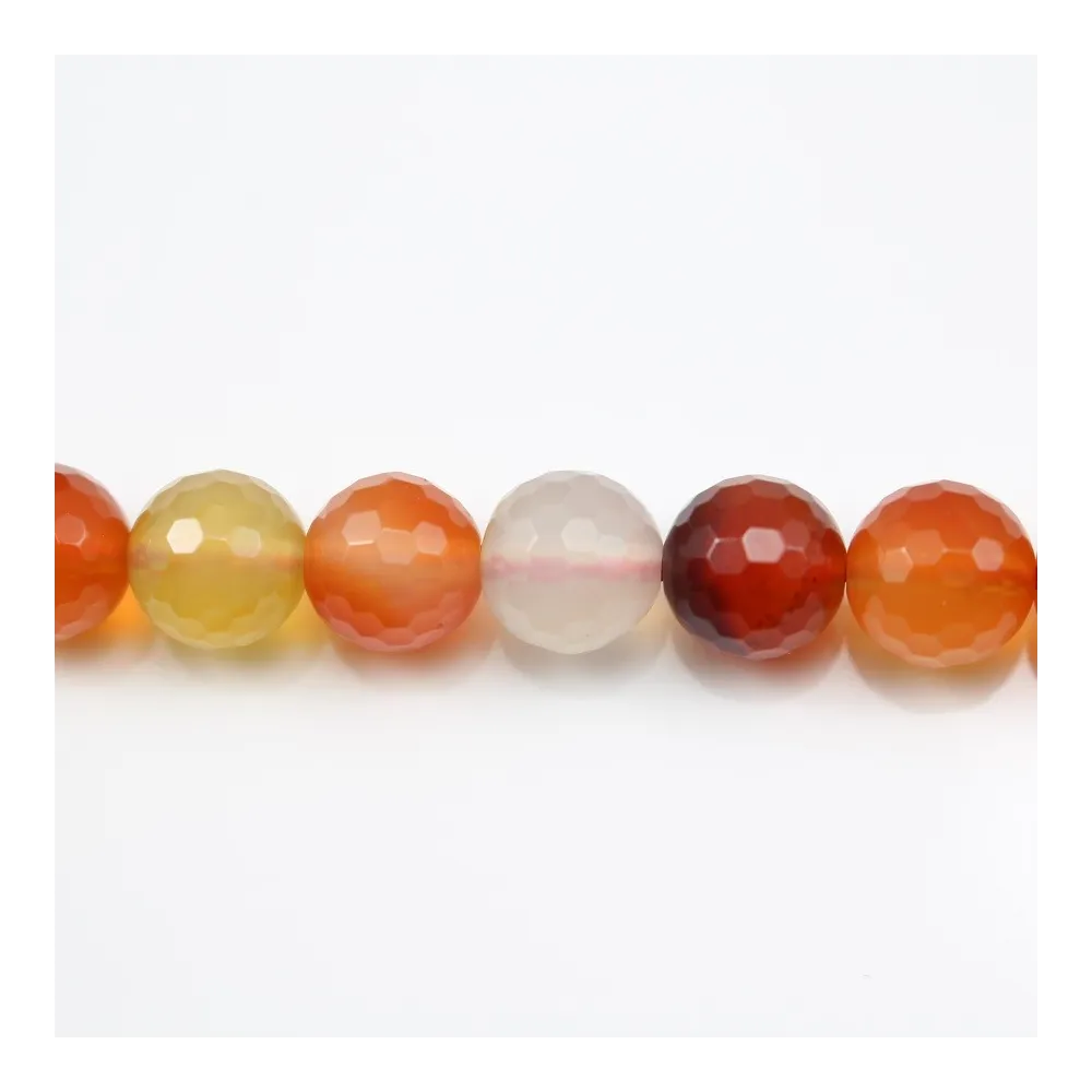 Cornaline Ronde Facette 4mm x 40cm