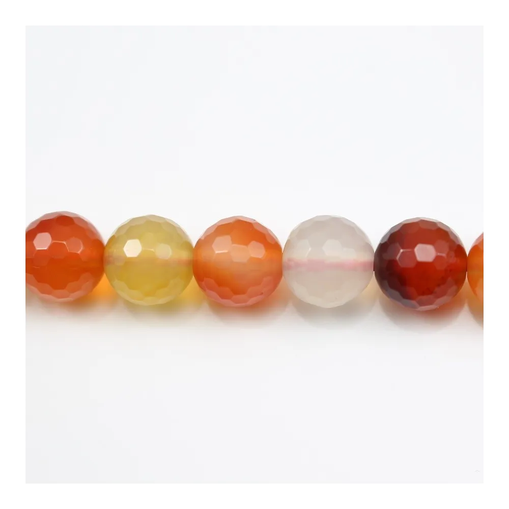 Cornaline Ronde Facette 10mm x 40cm