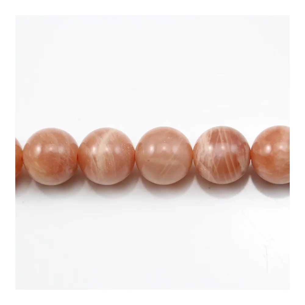 Orange Mondstein rund 10mm x 40cm