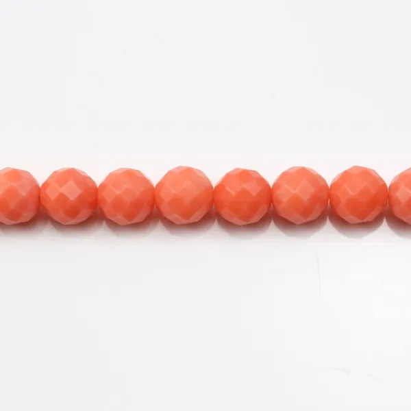 Bambou mer teinte orange Rond Facette 6mm x 40cm 