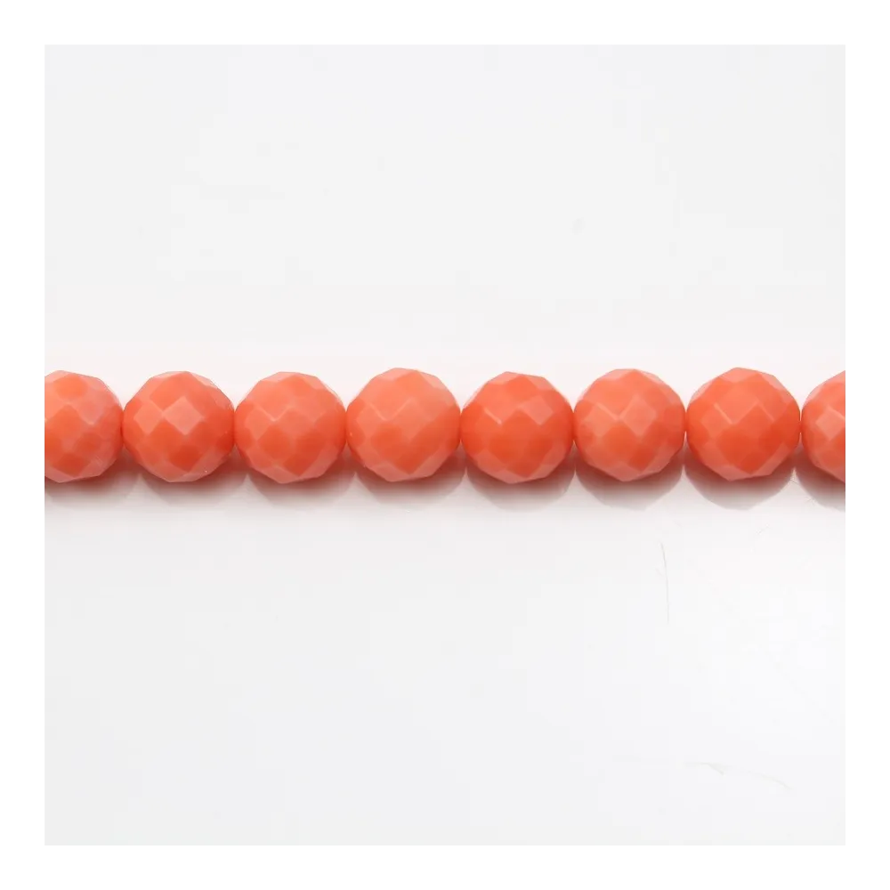 Bambou mer teinte orange Rond Facette 6mm x 40cm 