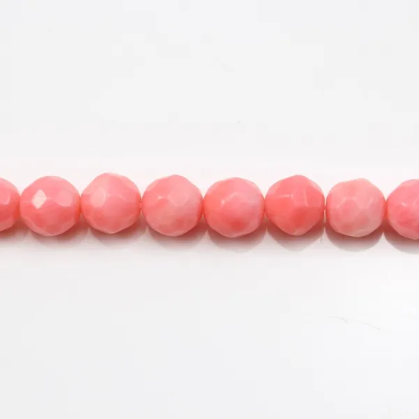 Bambou mer teinte orange Rond Facette 8mm x 40cm 