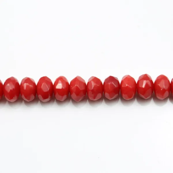 Bambou mer teinte rouge Rondelle Facette 4x6mm x 40cm 