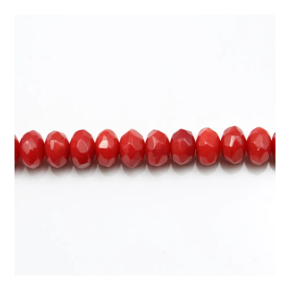 Bambou mer teinte rouge Rondelle Facette 4x6mm x 40cm 