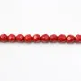 Bambou mer teinte rouge Rond Facette 3mm x 40cm