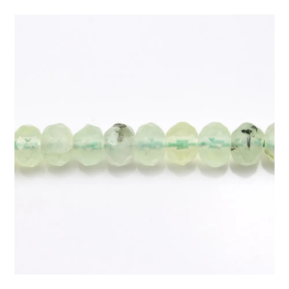Préhnite Rondelle Facette 4x6mm x 40cm