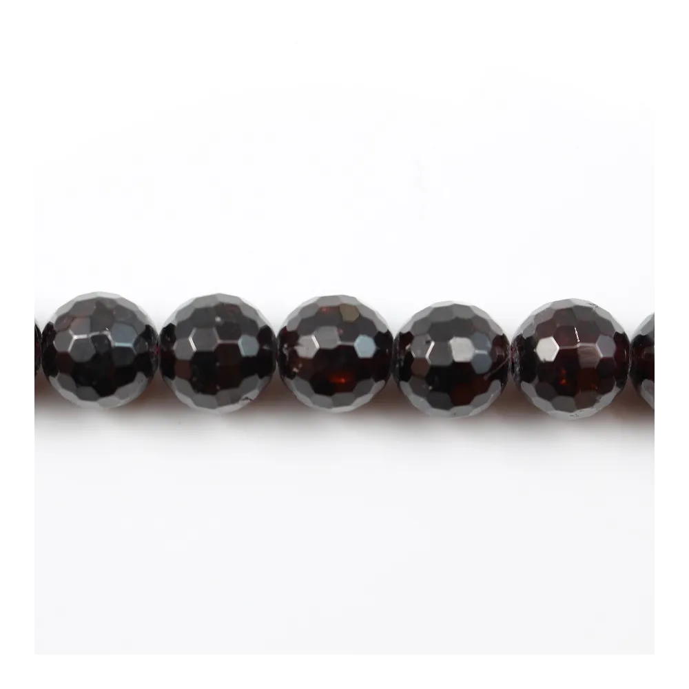 Grenat Rond Facette 12mm x 40cm