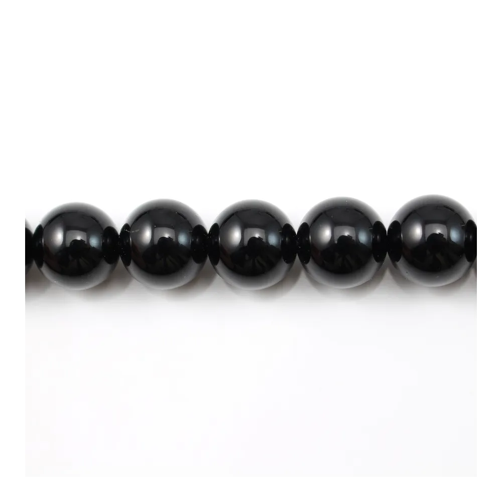 Onyx noir, ronde, 10mm x 40cm