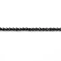 Onyx noir, ronde facette, 3mm x 40cm