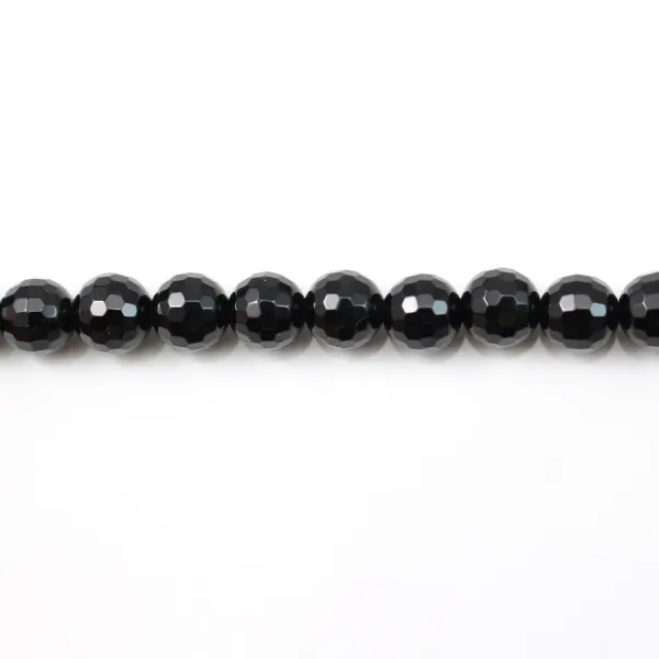 Onyx, redonda facetada, 6mm x 40cm