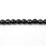 Agate Noire Ronde Facette 6mm